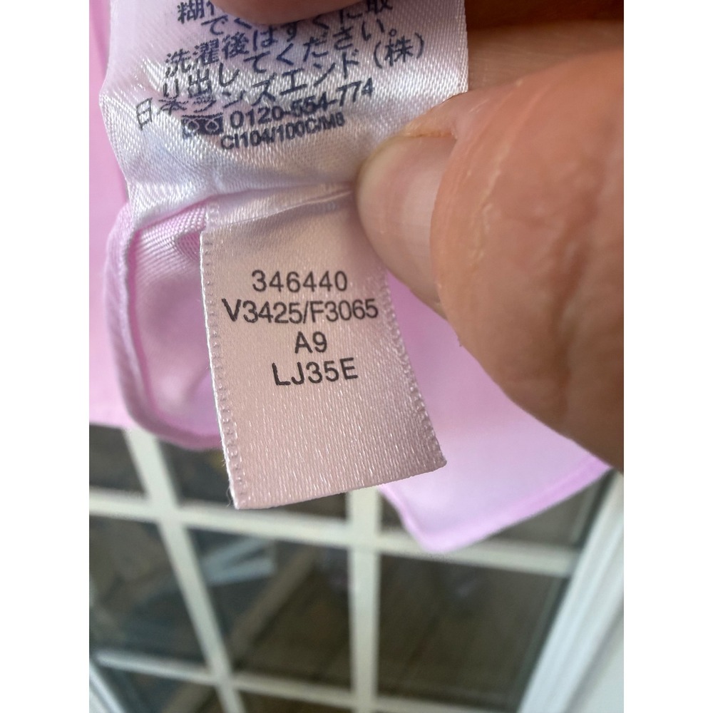 Lands' End pink men 16-35 long-sleeve button-down dress shirt interview outfit - Picture 4 of 8